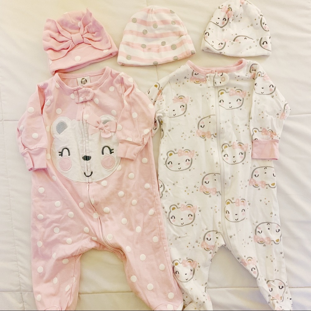 *Bundle* Gerber sleepers and matching hats